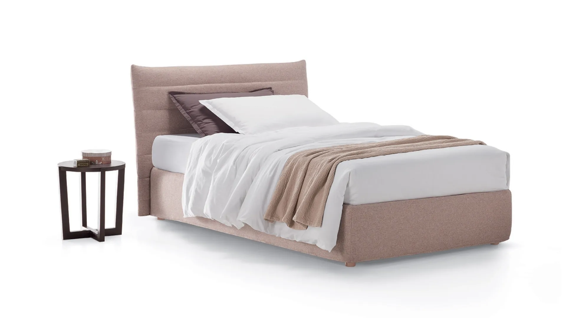 Letto singolo in tessuto con testiera con cuciture orizzontali Aede Soft di Rosini Night